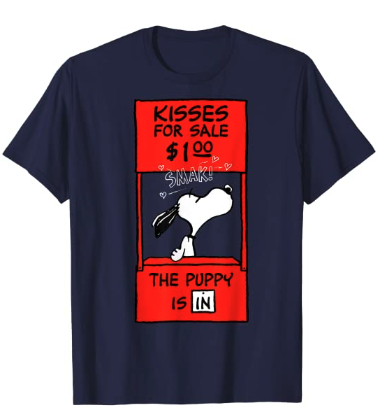 Peanuts Snoopy Valentines Kissing Booth T-Shirt