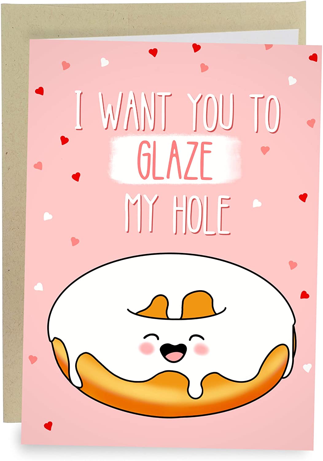 Sleazy Greetings Funny Anniversary Card For Husband | Dirty Birthday Card for Boyfriend Husband Him | Perfect For Valentine's Day | Glaze My Hole Donut Card