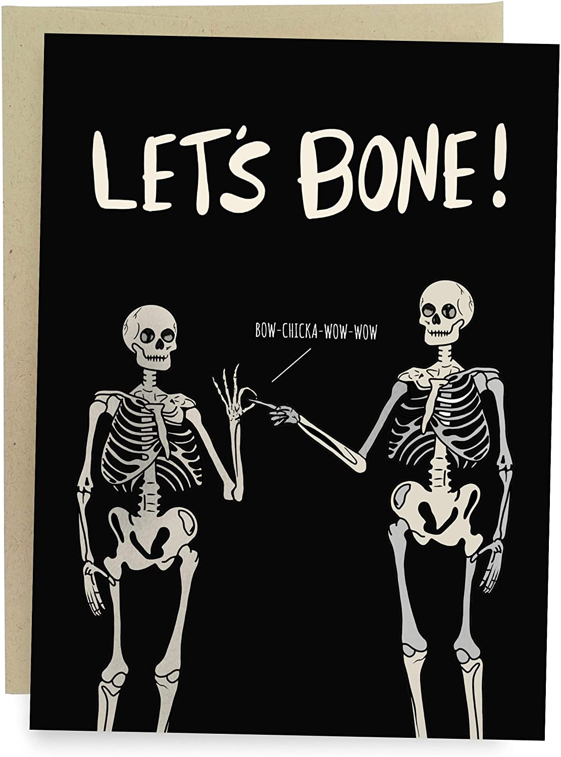 Sleazy Greetings Funny Let's Bone Anniversary Birthday Valentine's Day Card For Him Or Her | Dirty Halloween Skeleton Card | Let's Bone Card