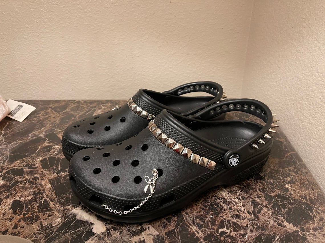 Women’s Grunge Punk Spikey Crocs With Studs