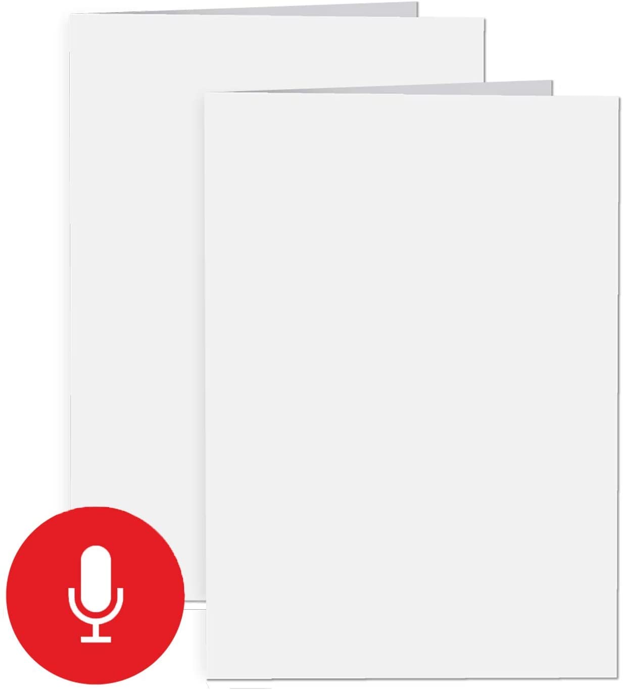 2 Pack, Inventiv 30 Second Recordable DIY Greeting Card, Voice Recorder Module, Blank White:Apply Custom Design Artwork