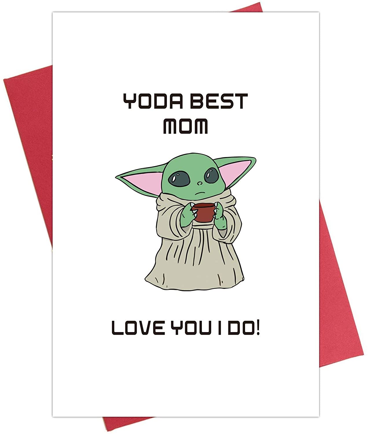 Birthday Card for Mother, Greeting Card for Mom, Yoda Best Mom, Mother's Day Card