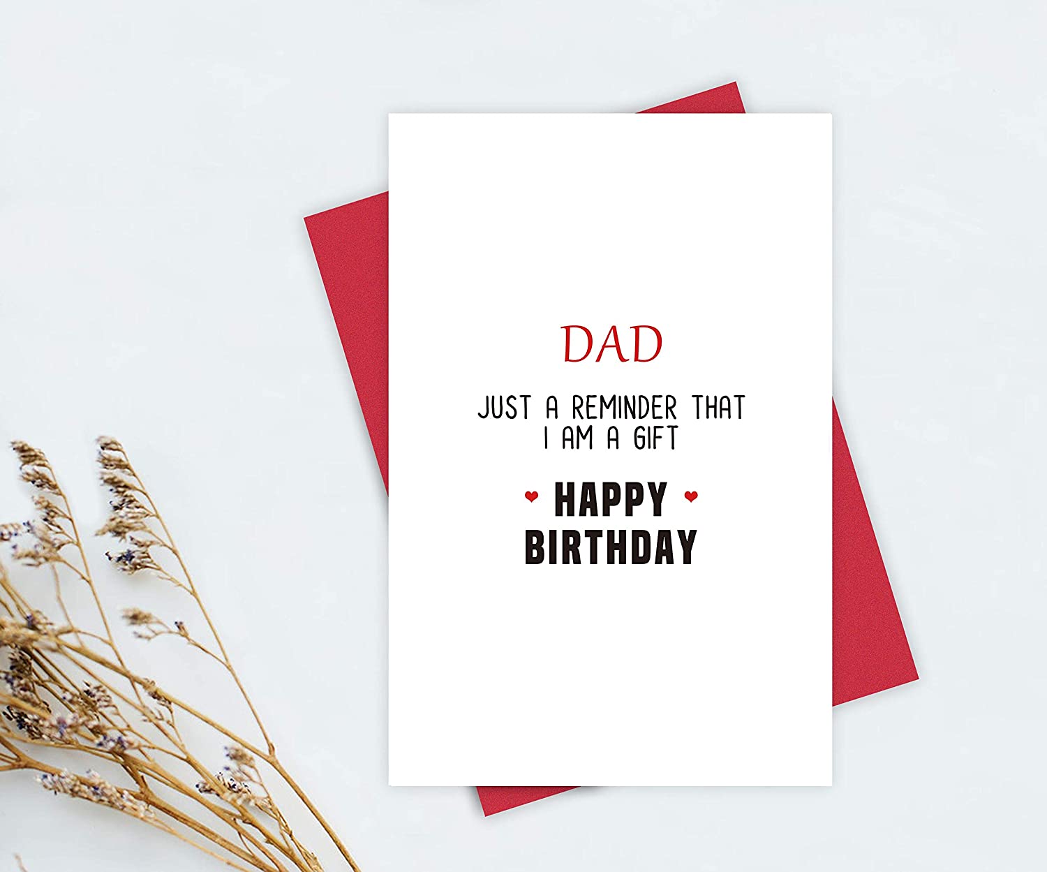 Funny Birthday Card for Father Dad, Birthday Card from Daughter, Dad Just a Reminder That I Am a Gift