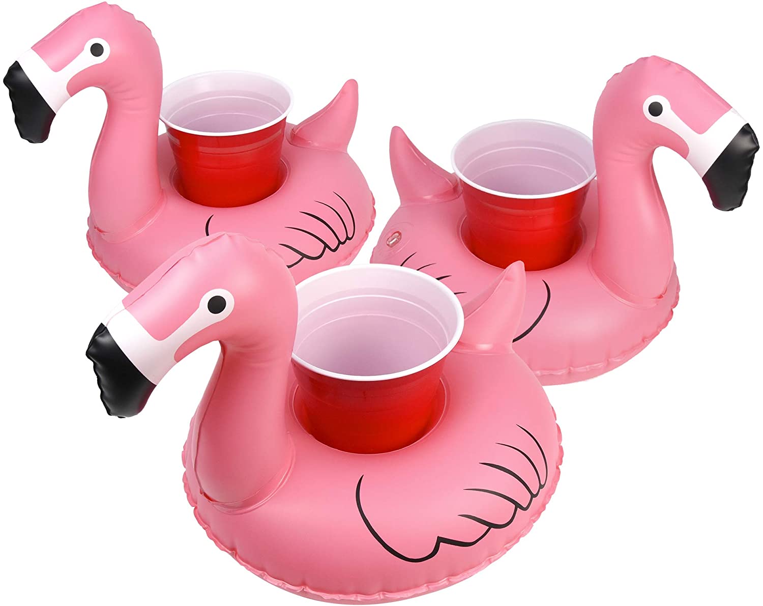 GoFloats Inflatable Pool Drink Holders (3 Pack) Designed in the US - Huge Selection from Unicorn, Flamingo, Palm and More - Float Your Hot Tub Drinks In Style
