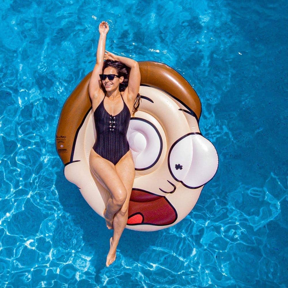 Rick and Morty Giant Inflatable Island Morty Head, Waterproof & Durable, Great for Dorm, Party Decor, Gag Gift, Pool Float