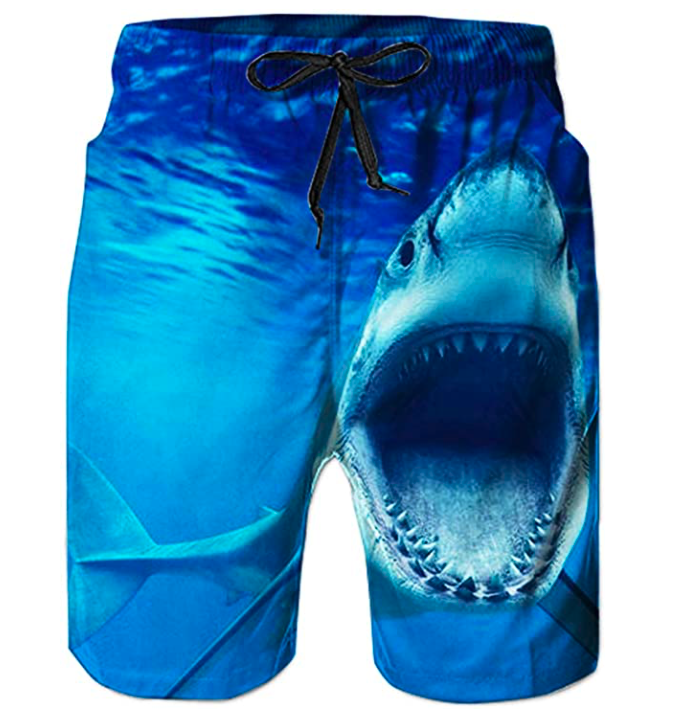Huangse Mens Plus Size Funny Cock Print Swim Trunks Drawstring Quick Dry Swim Board Shorts Lightweight Swimwear Bathing Suit 