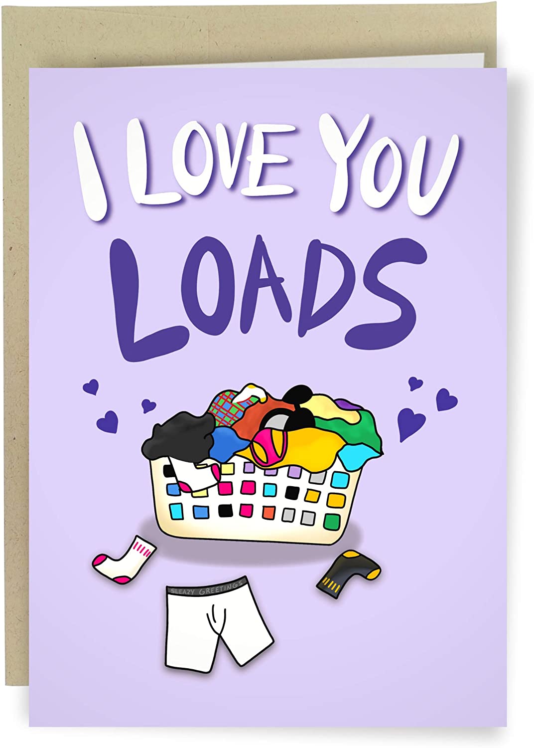 Sleazy Greetings Funny Birthday Mother's Day Laundry Card For Mom | I Love You Loads Card