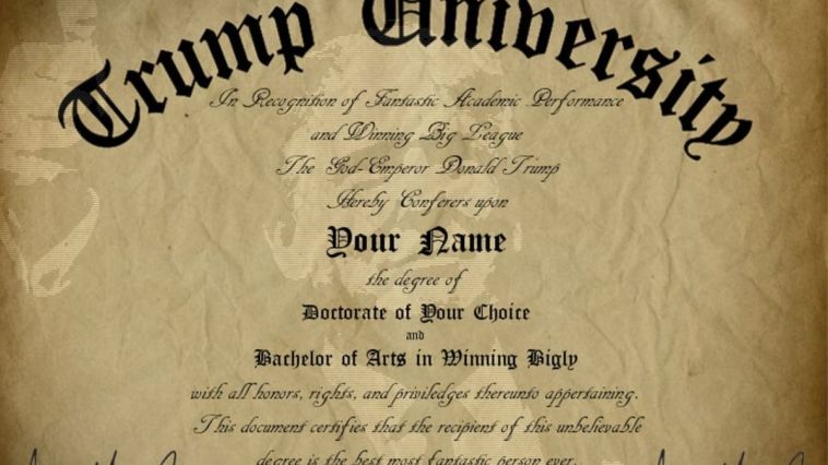 Trump University diploma