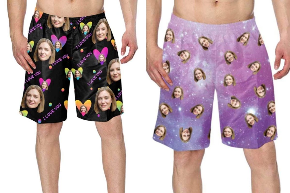 Slap Your Face on Your Man's New Swim Trunks for Only $30 - Rare