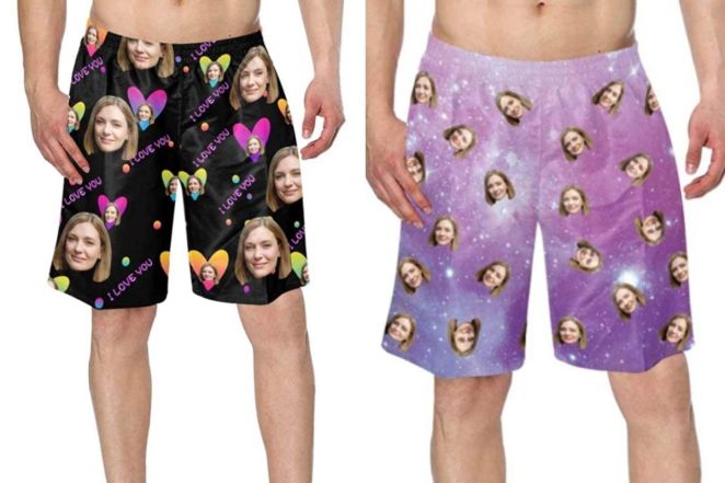 Slap Your Face on Your Man's New Swim Trunks for Only $30 - Rare