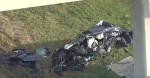 Remnants f a vehicle that crashed during a police chase in Dallas. (NBCDFW)