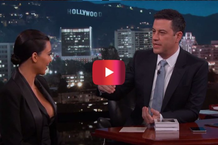 Kim Kardashian showed some skin on Jimmy Kimmel when talking about Bruce Jenner