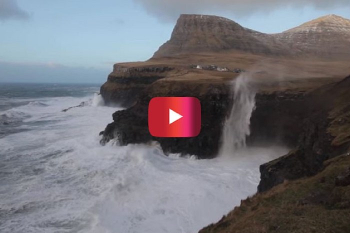 Extreme winds caused something freaky to happen to this waterfall and it doesn’t stop