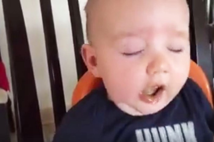 When baby gets a taste of something yucky, his reaction could only make mom laugh