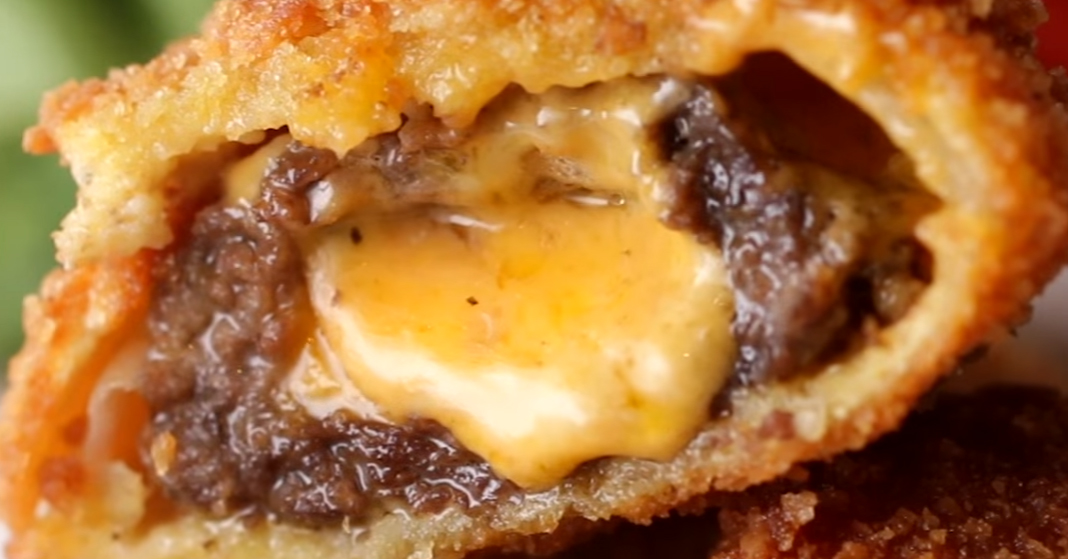 Yes, that’s a cheeseburger inside an onion ring — and yes, it’s easy to make in your own kitchen