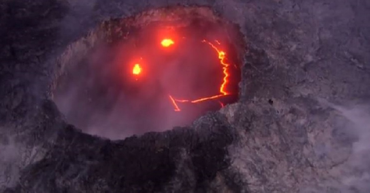 What they spotted while flying over a volcano in Hawaii is sure to brighten your day