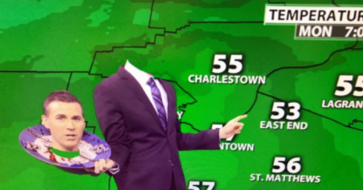 All it took was a little bit of green screen magic for a weather man to pull off these killer Halloween costumes