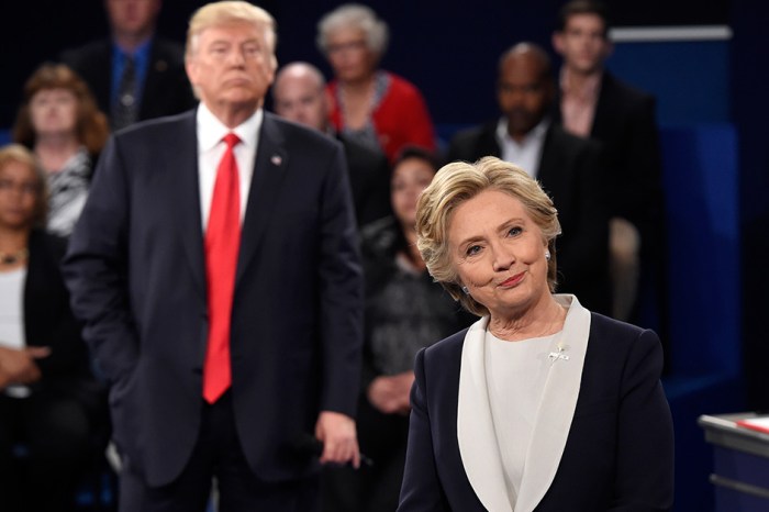 Everybody is freaking out about Trump’s stage positioning during the second debate