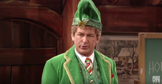 Seth Meyers almost loses it as Alec Baldwin brings back this famous role for Christmas