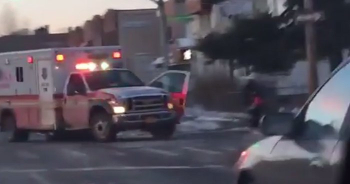 An FDNY medic was horrifically crushed by her own ambulance after a man hijacked the vehicle
