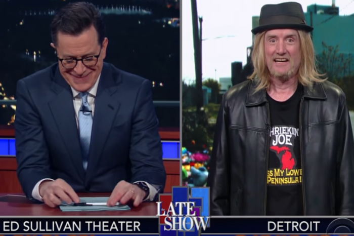 Stephen Colbert takes a shot at Kid Rock with the help of his friend Shriekin’ Joe