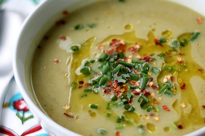 Enjoy early spring produce and stay warm with this asparagus soup