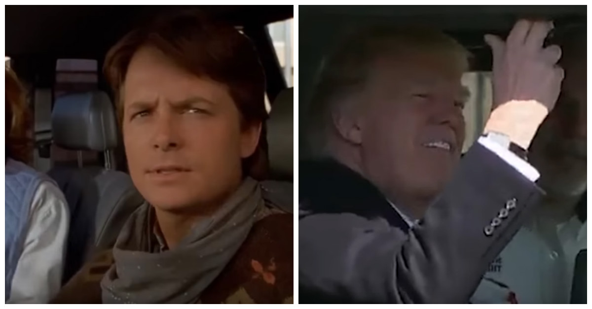 It looks like Marty McFly and Donald Trump have themselves an old fashioned drag race