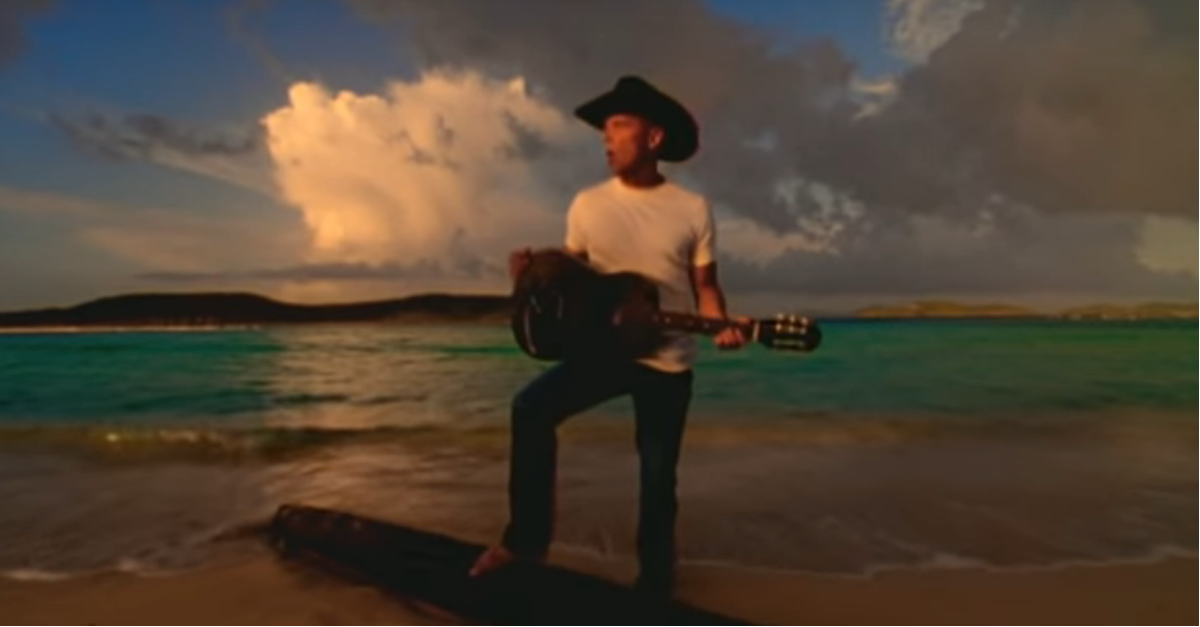 Kenny Chesney took it to the beach in this ’90s feelgood music video