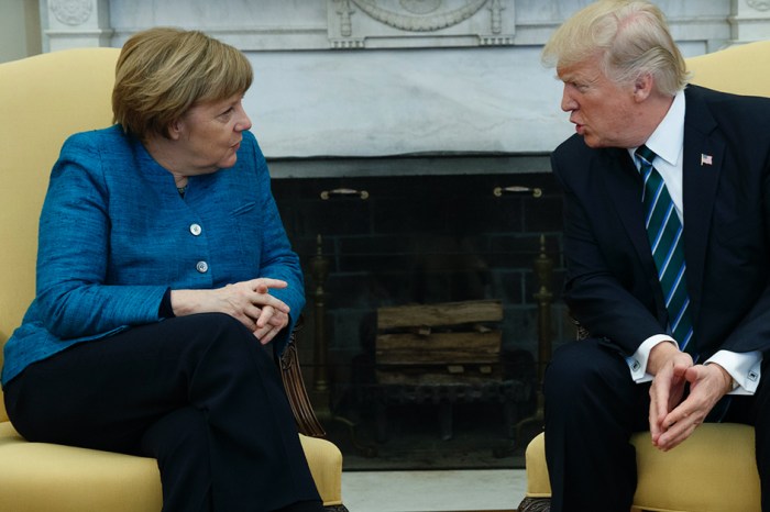 Angela Merkel sneaks in a not so subtle reference to Trump’s past criticism of her politics