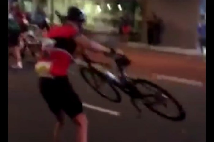 This blooper reel of a cycling race in a windstorm is comedy gold