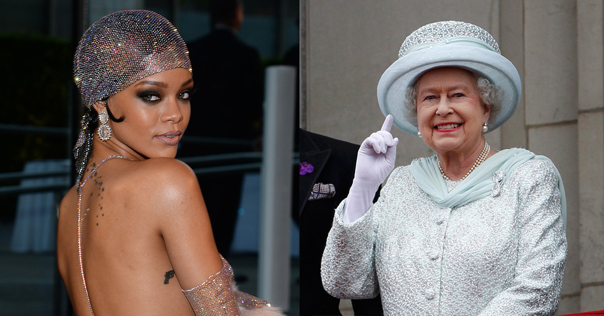Just a day after the Queen’s birthday, Rihanna shares incredible photoshopped pictures combining their looks