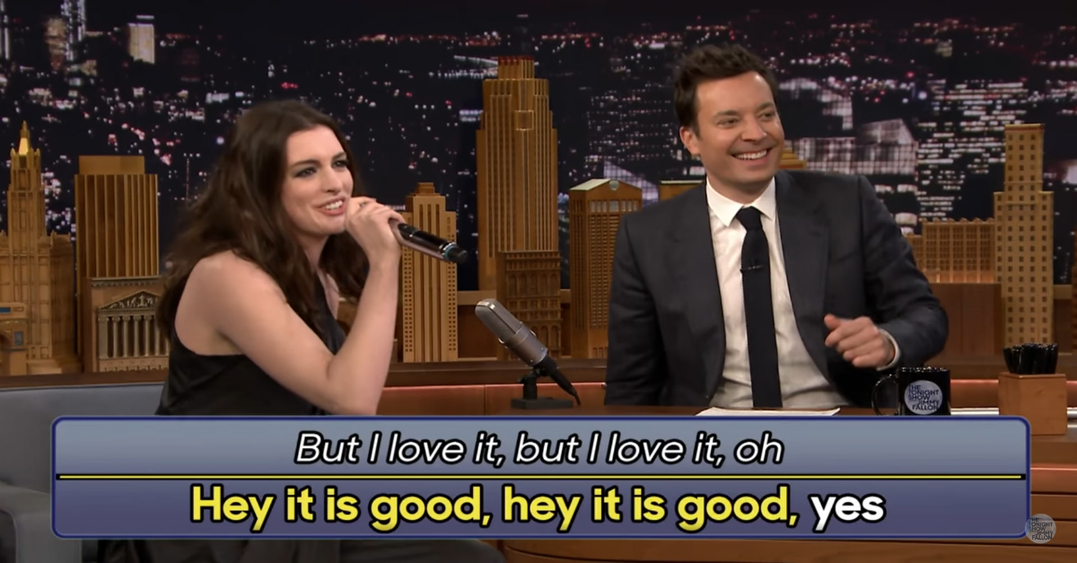 Anne Hathaway sings a Google translated version of a Weeknd song on “The Tonight Show” and completely nails it