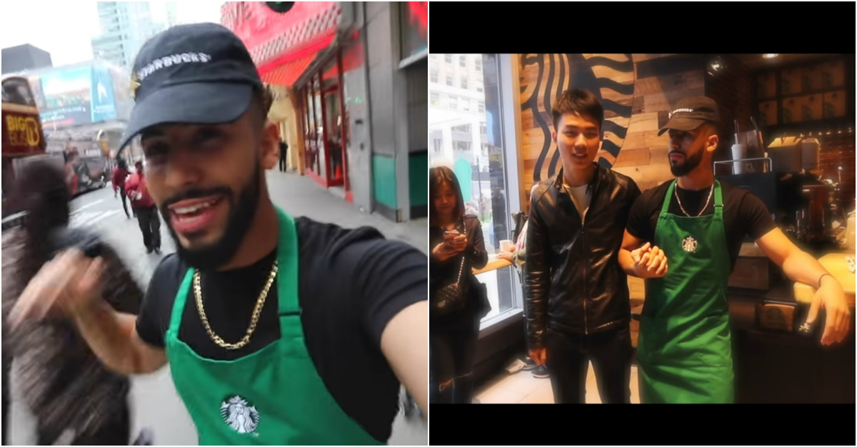 This prankster was able to cause chaos at Starbucks with nothing more than a green apron and an excessive amount of confidence