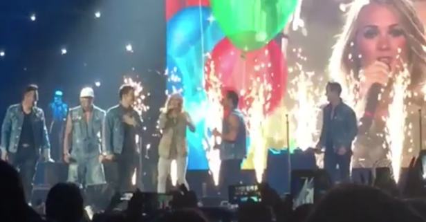 Carrie Underwood just sang Happy Birthday to two of her childhood idols
