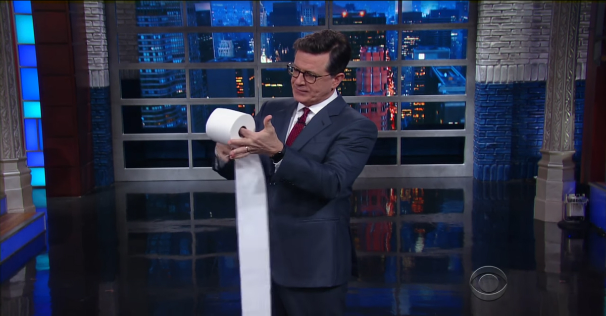 Stephen Colbert dedicated his opening monologue to Trump’s treatment of CBS’s John Dickerson