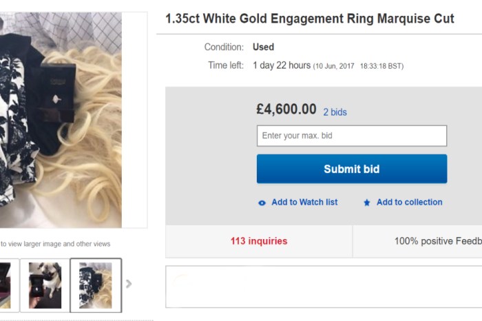 A bride-to-be’s fiancé left her for a man, so she’s selling her extravagant engagement ring on eBay — and her listing is morbidly hysterical