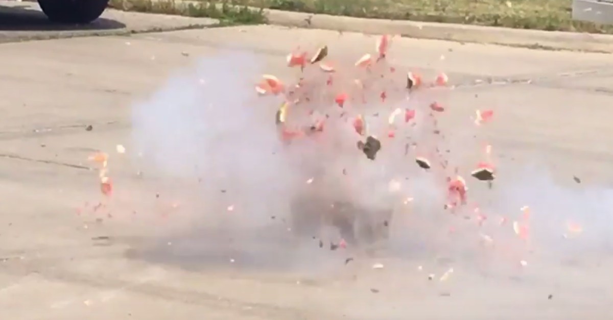 Firefighters Use Watermelon to Show What Fireworks Can Do to Human Flesh