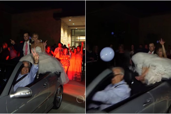 A beautiful wedding ended in tears when the send-off went painfully awry