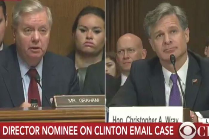 Sen. Lindsey Graham uses the confirmation hearing for the FBI Director nominee to ask about the Donald Trump Jr. emails