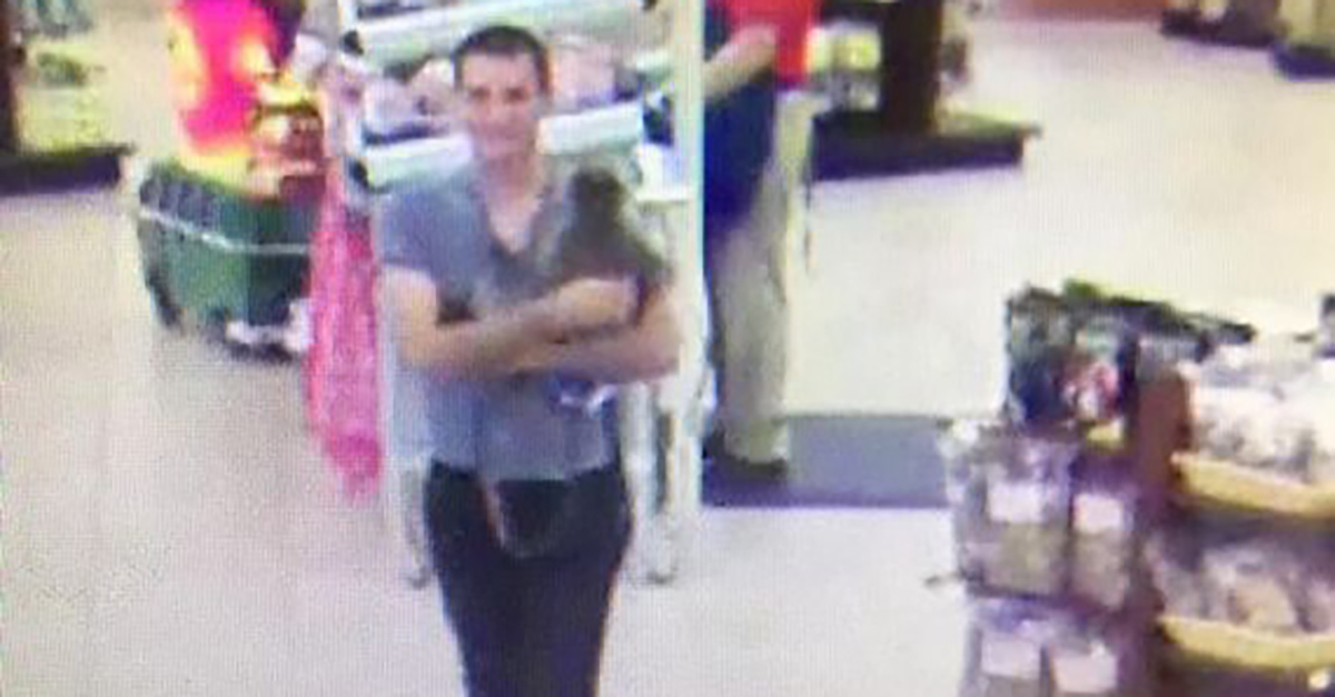 Police are on the lookout for a man and his monkey after the latter bit a girl in a convenience store