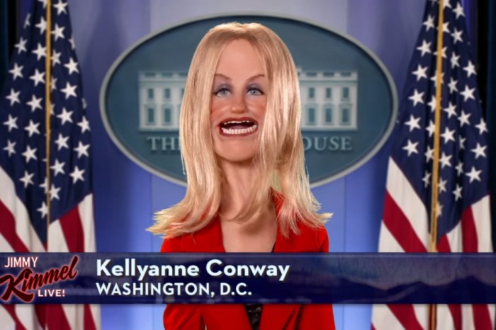 “Kellyanne Conway” returned to “Jimmy Kimmel Live!” to talk about Trump’s bonkers press conference