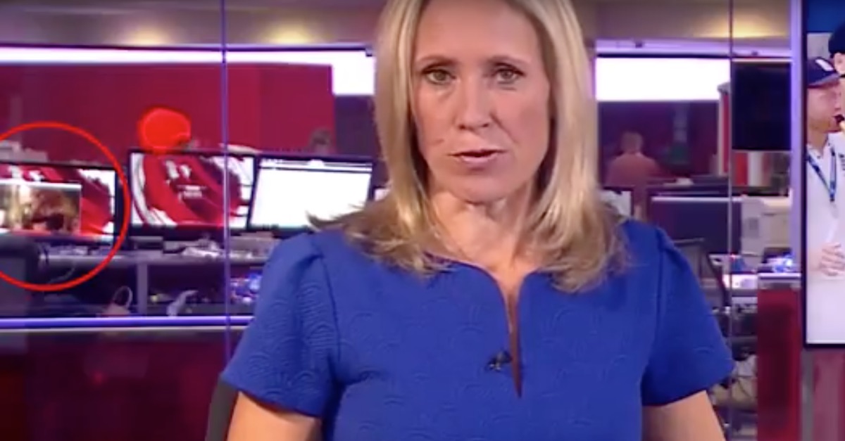 1200px x 627px - British News Anchor Has No Idea Adult Film is Playing in Background | Rare