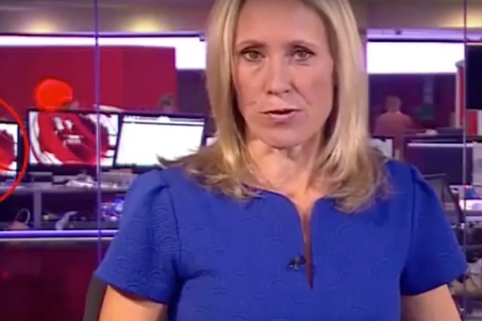 A British News Anchor Had No Idea an Adult Film was Playing in the Background as She Gave a Report