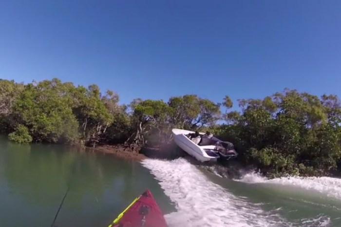 Nothing’s more dangerous than an Aussie swearing at a speedboat