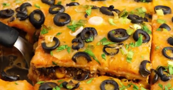 Mexican lasagna is here and it’s beyond delicious