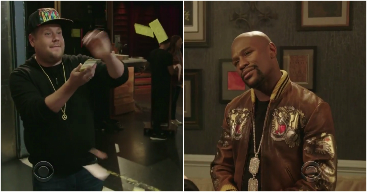 James Corden desperately wants to be Floyd Mayweather’s new hype man — but Floyd ain’t interested