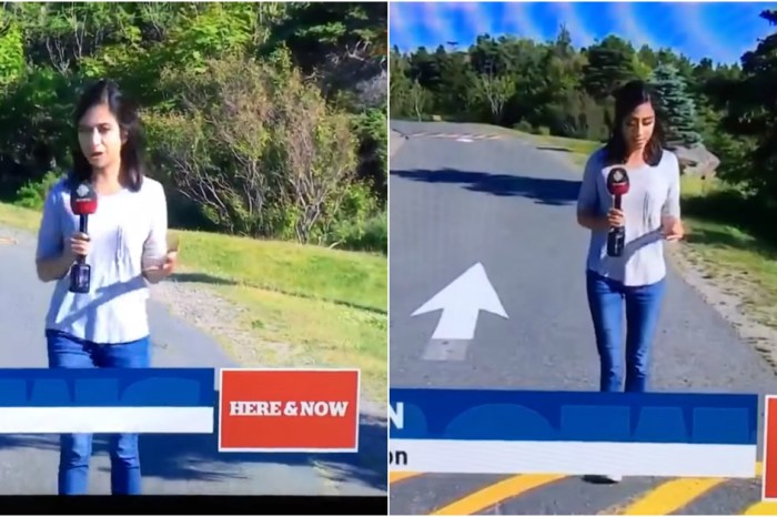 We can’t stop cringing at this reporter losing her train of thought on live TV — and then dropping the f-bomb