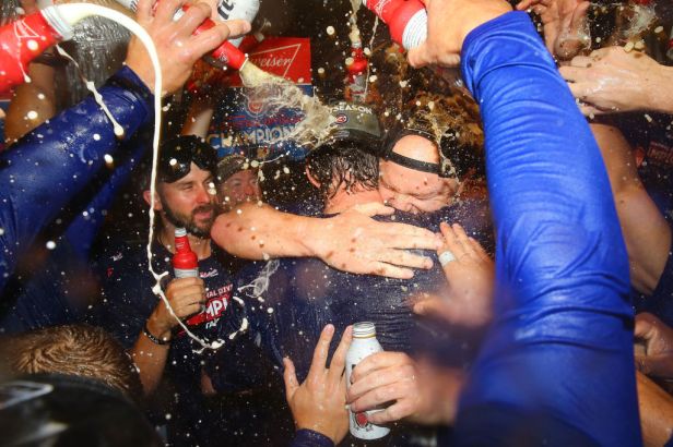 Have a look inside the Cubs clubhouse party after their division win