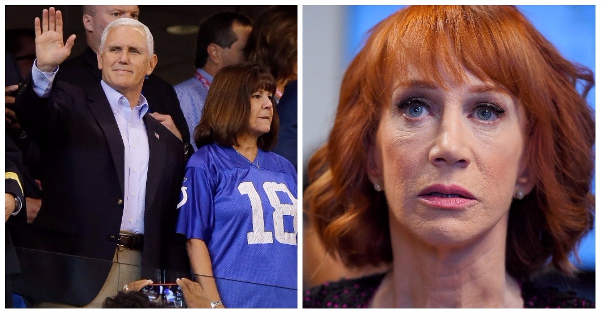 Kathy Griffin came out the woodwork to criticize VP Mike Pence for leaving a football game