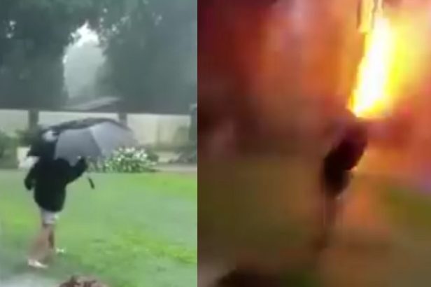 Video Captured by Mom Shows Lightning Bolt Almost Kill Her Son